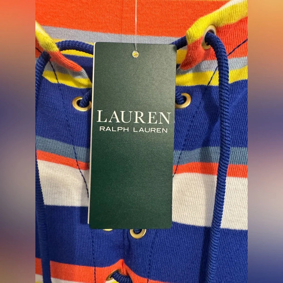 BRAND NEW Lauren Ralph Lauren's slim-fitting  midi dress size XL blue coral NWT - Picture 10 of 15